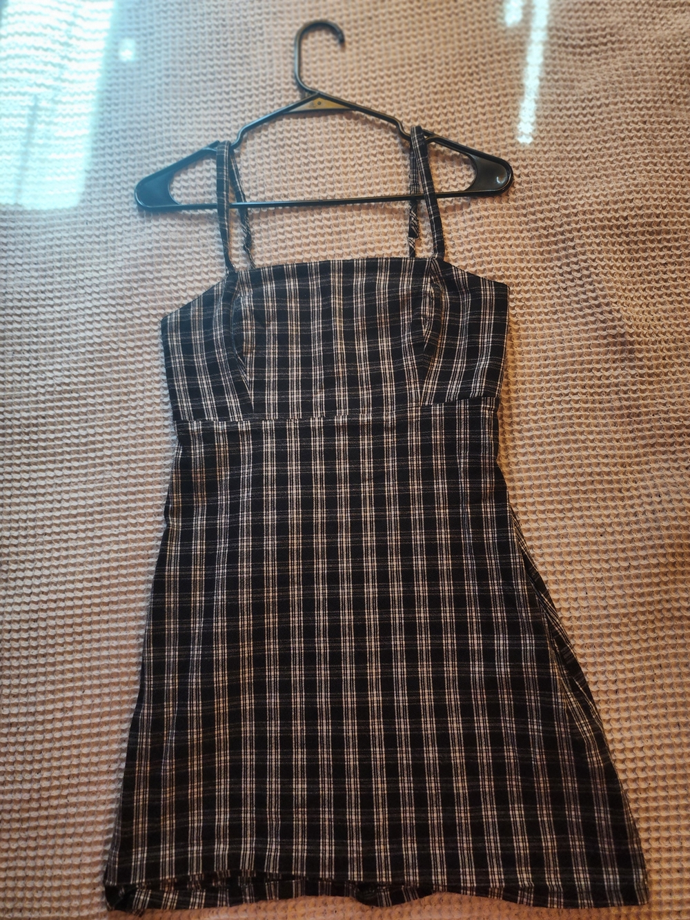 Hollister Black Plaid Mini Dress